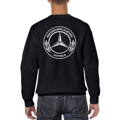 Mens Crew Sweater White Logo Back and Sleeves Thumbnail